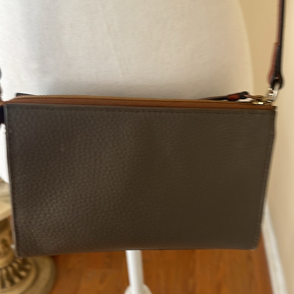Dooney & Bourke Gray Crossbody with Tan Strap - Picture 7 of 10